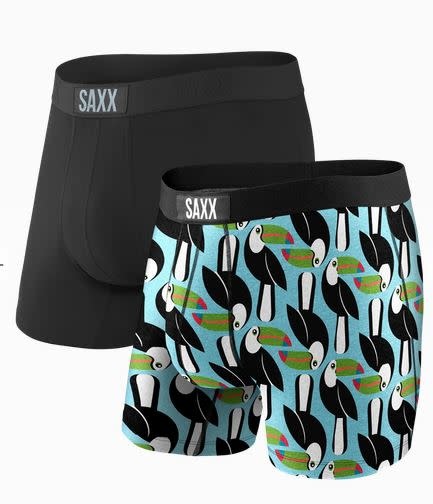 SAXX VIBE BOXER BRIEF 2 PK-TOUCAN TANGO/BLACK SAXX VIBE BOXER BRIEF 2 PK-TOUCAN TANGO/BLACK