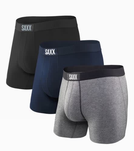 SAXX VIBE BOXER BRIEF 3 PK-BLUE/BLK/GRAY SAXX VIBE BOXER BRIEF 3 PK-BLUE/BLK/GRAY
