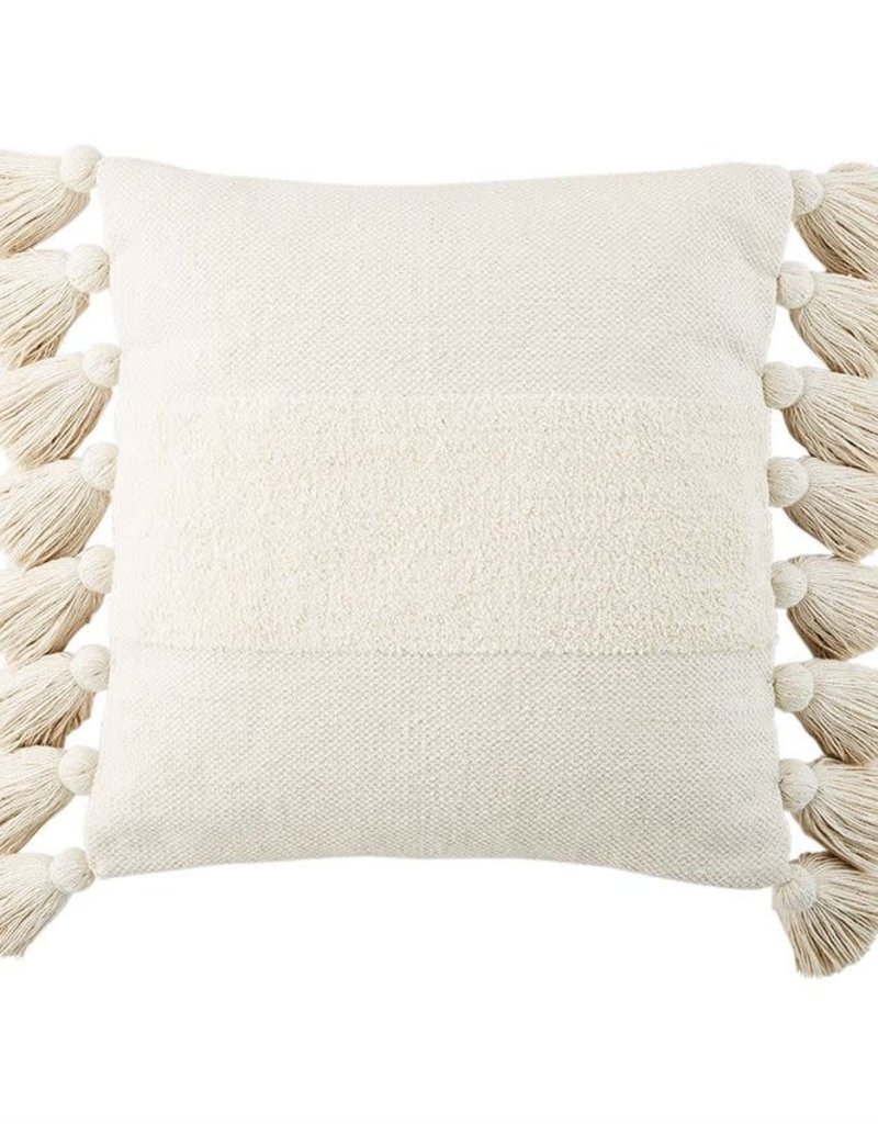 MUD PIE CREAM TASSEL PILLOW