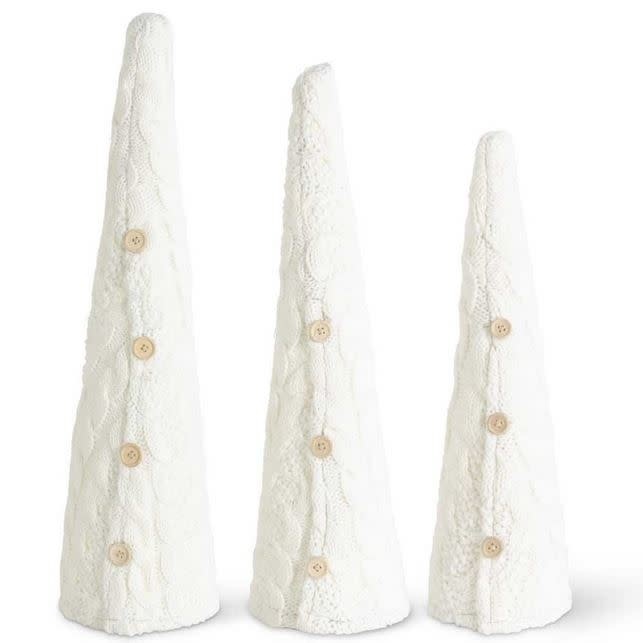 WHITE CABLE KNIT TREES