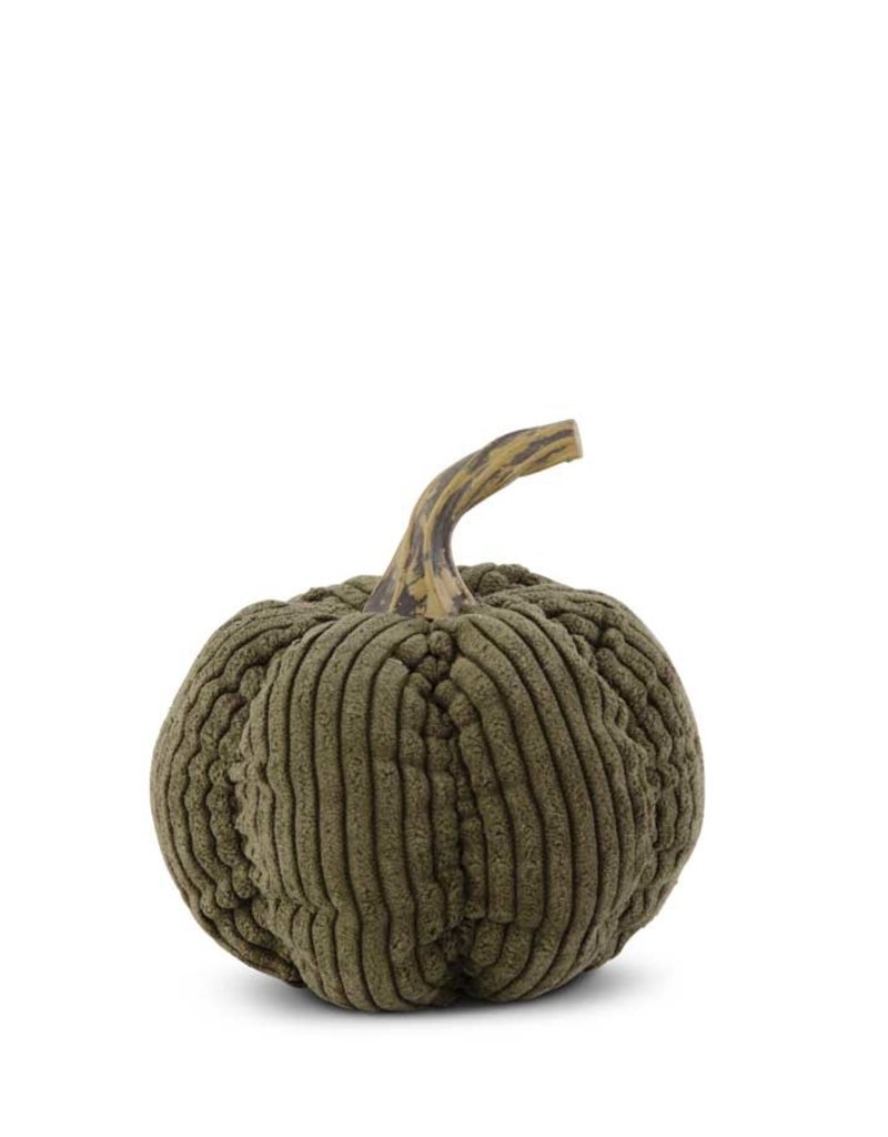 KHAKI GREEN 4.5" CORDUROY PUMPKIN