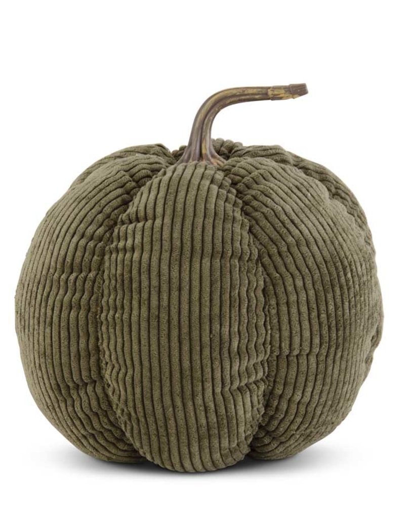 KHAKI GREEN 8.25" CORDUROY PUMPKIN