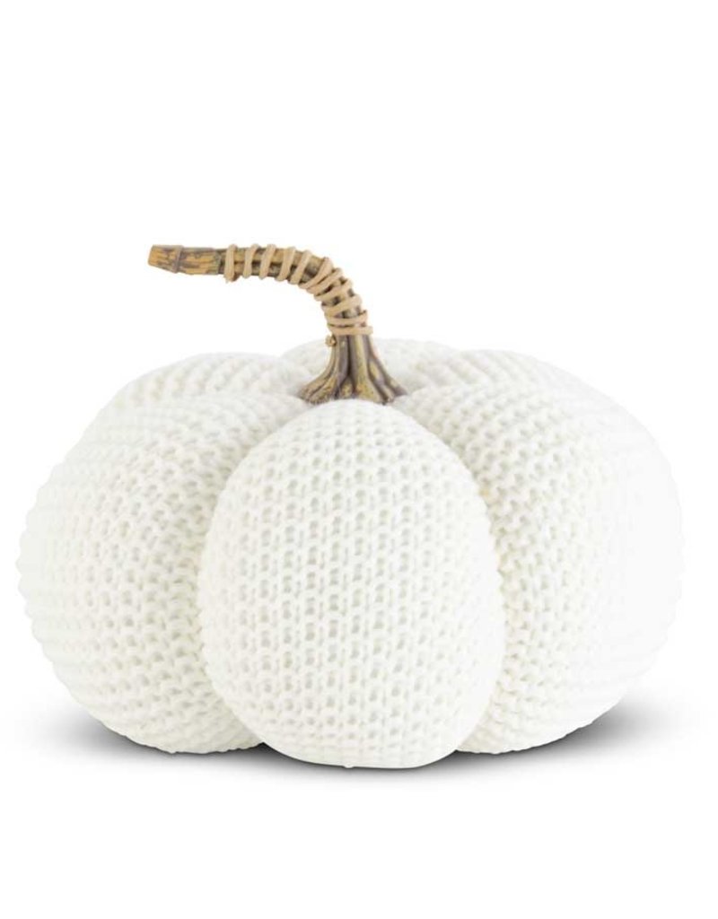 WHITE STUFFED PUMPKIN 7"