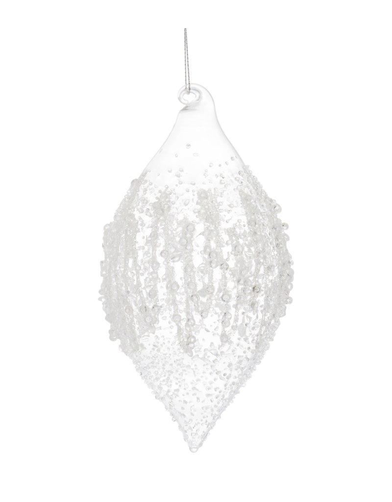 SNOWY CRYSTAL GLASS ORNAMENTS