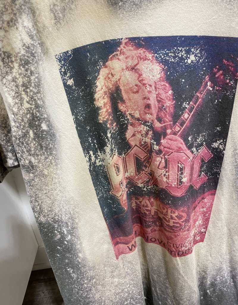 NEW VINTAGE ACDC BLEACHED GRAPHIC TEE