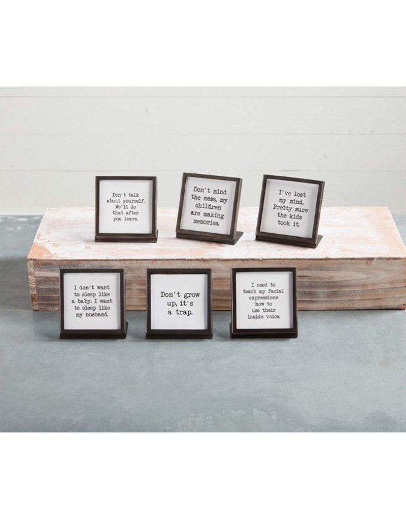 MUD PIE SMALL METAL SAYINGS PLAQUES