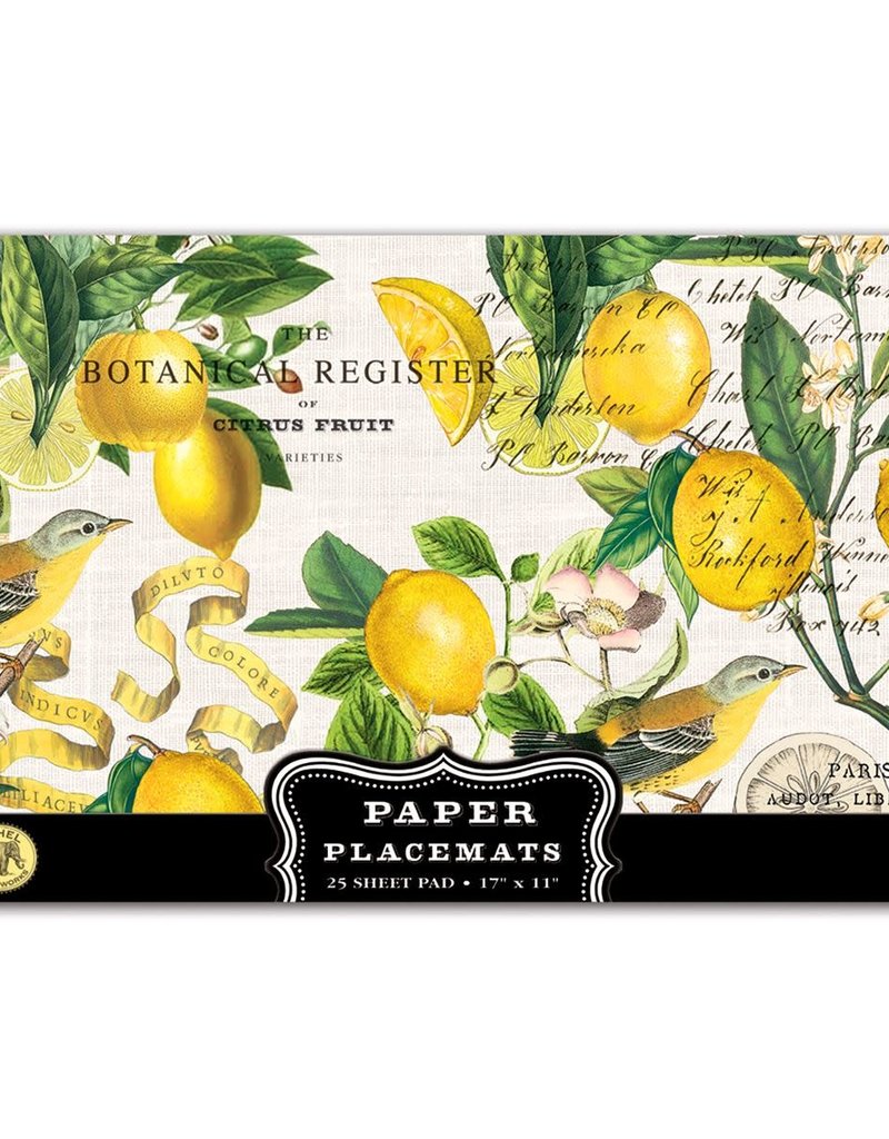 MICHEL DESIGN WORKS LEMON BASIL PAPER PLACEMATS