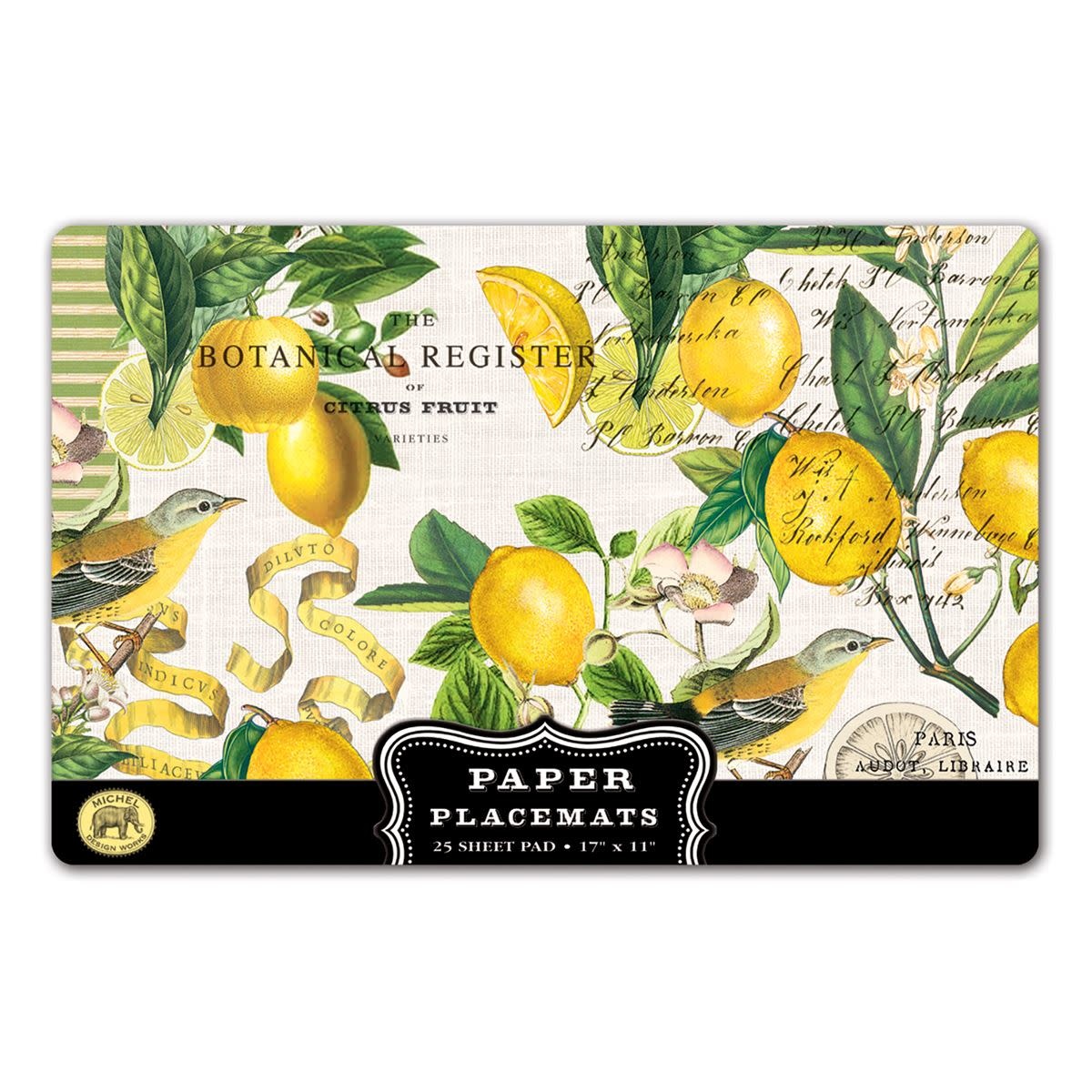 MICHEL DESIGN WORKS LEMON BASIL PAPER PLACEMATS