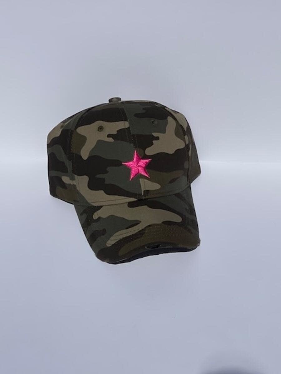 HAUTE SHORE HAUTE HAT-GREEN CAMO/PNK STAR HAUTE SHORE HAUTE HAT-GREEN CAMO/PNK STAR