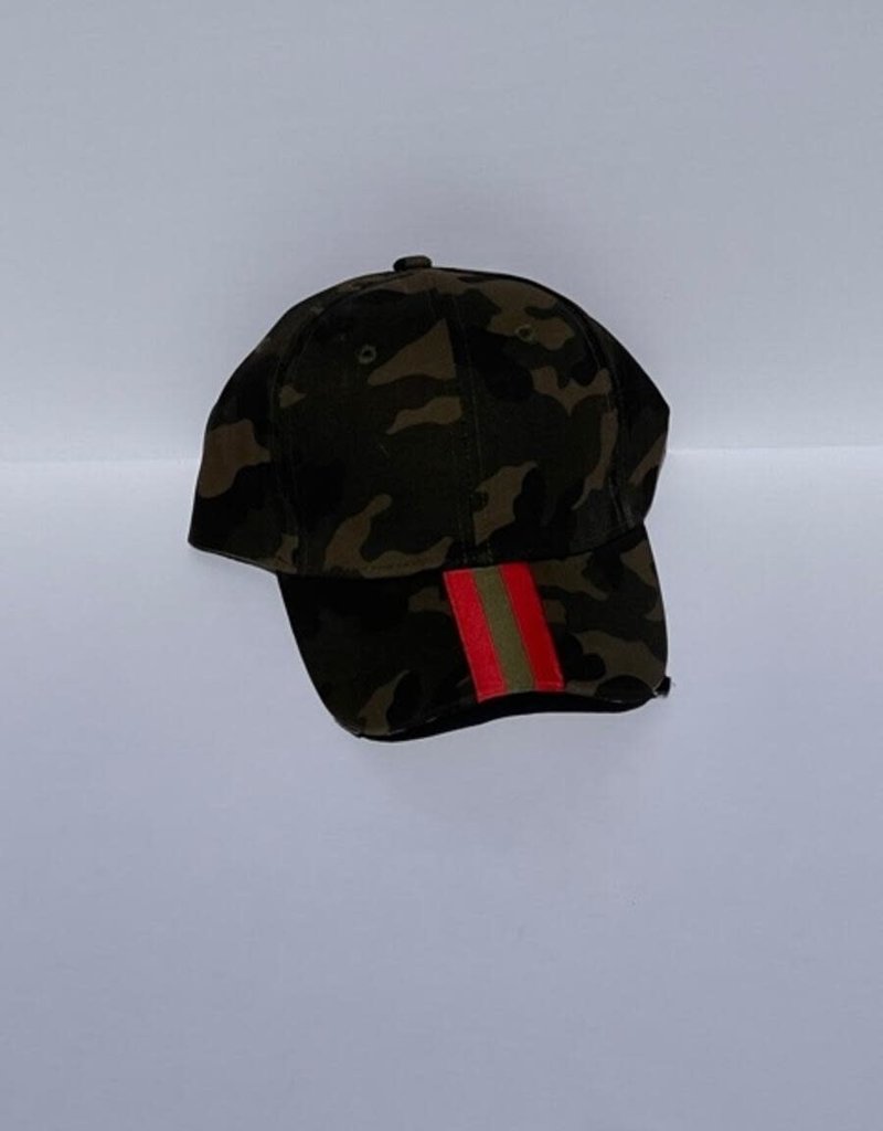 HAUTE SHORE HAUTE HAT-GREEN CAMO/OLIVE RED STRIPE