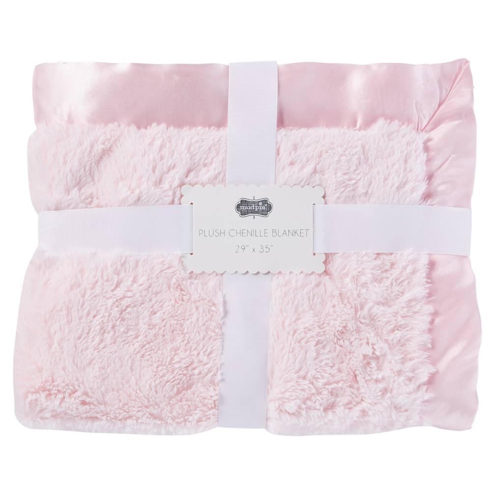 MUD PIE PINK CHENILLE BLANKET MUD PIE PINK CHENILLE BLANKET