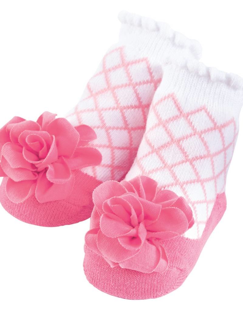 MUD PIE PINK LATTICE SOCK