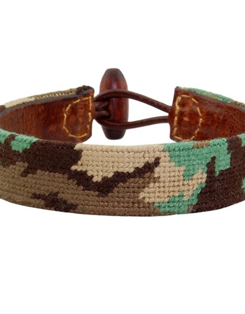 SMATHERS & BRANSON CAMO NEEDLEPOINT BRACELET L