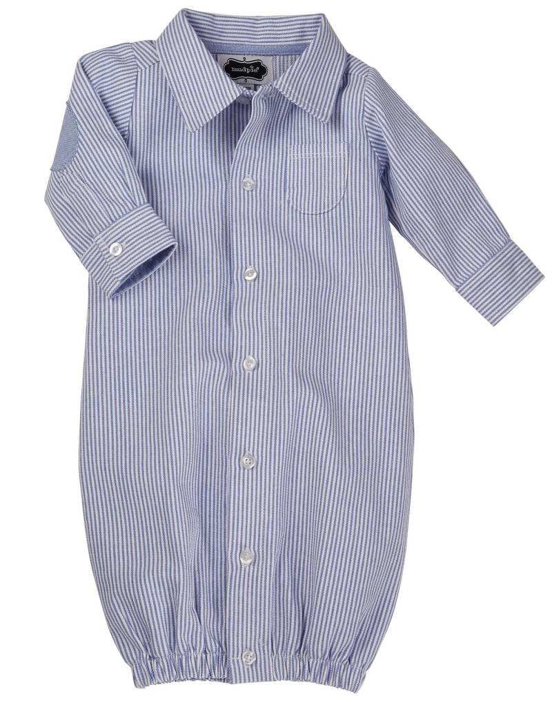 MUD PIE OXFORD CONVERTIBLE GOWN 3-6 MONTHS