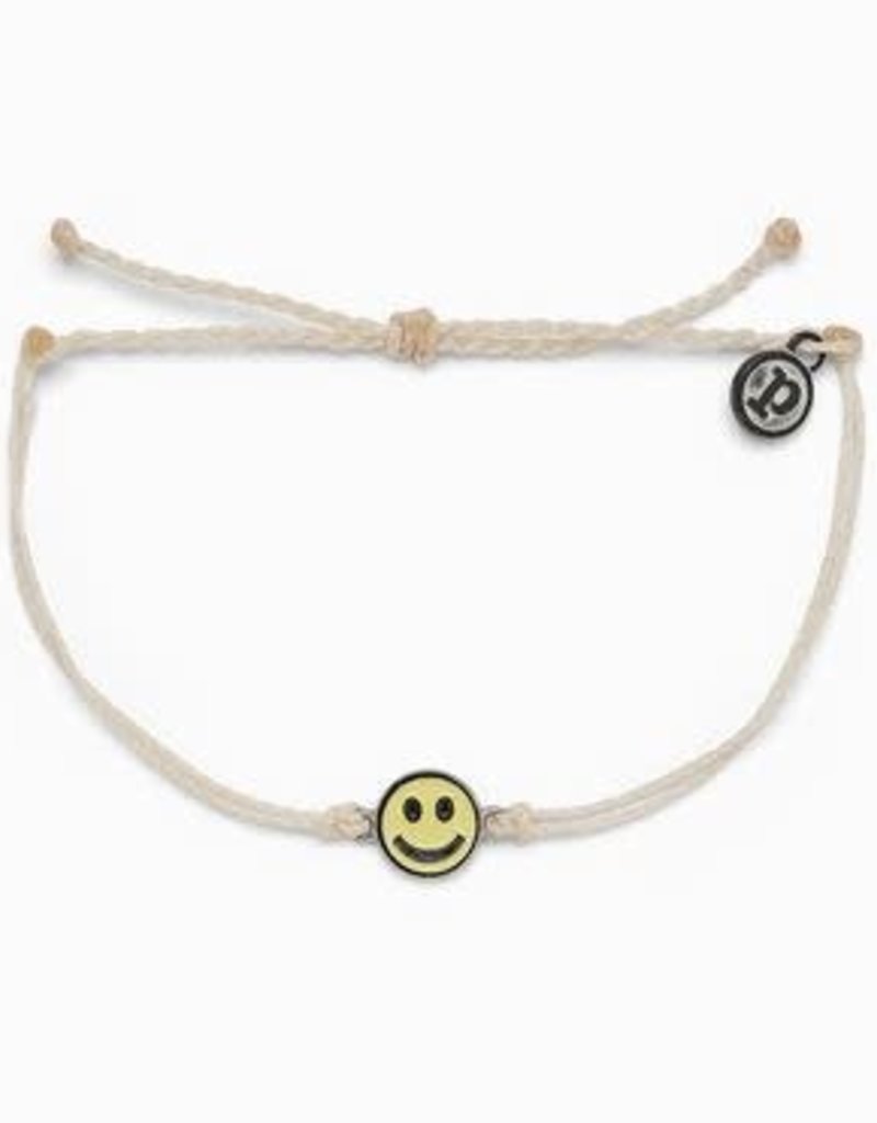 PURAVIDA ENAMEL HAPPY FACE BRACELET- VANILLA