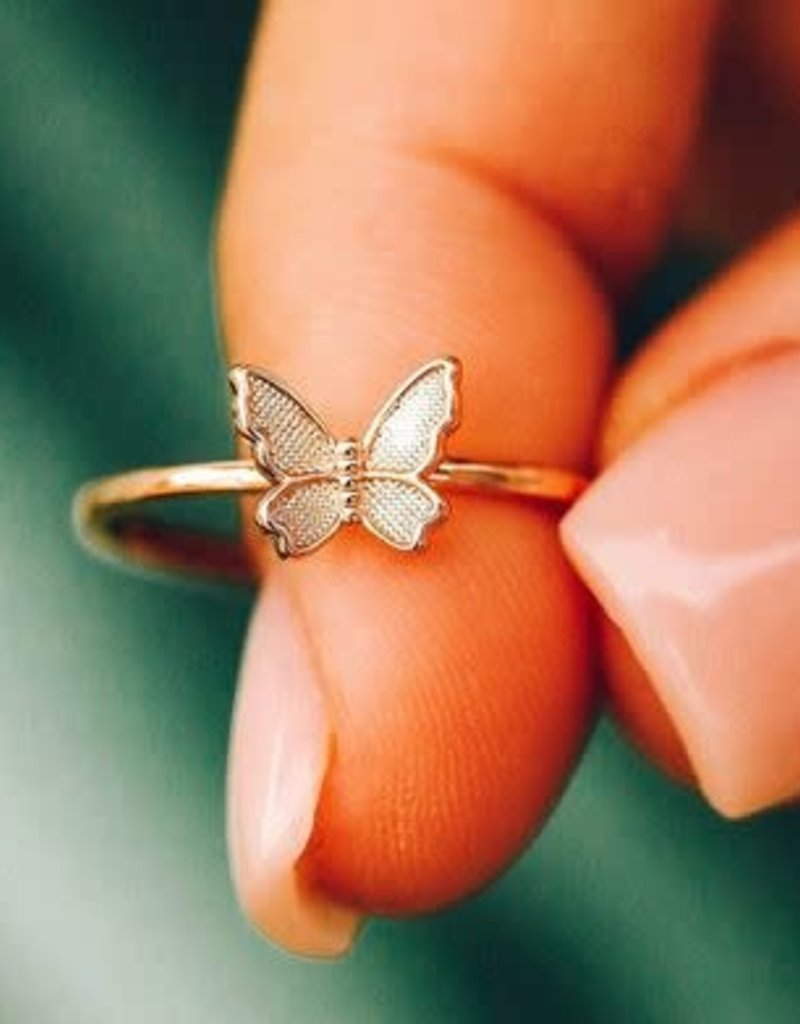 PURAVIDA BUTTERFLY IN FLIGHT RING-ROSE GOLD