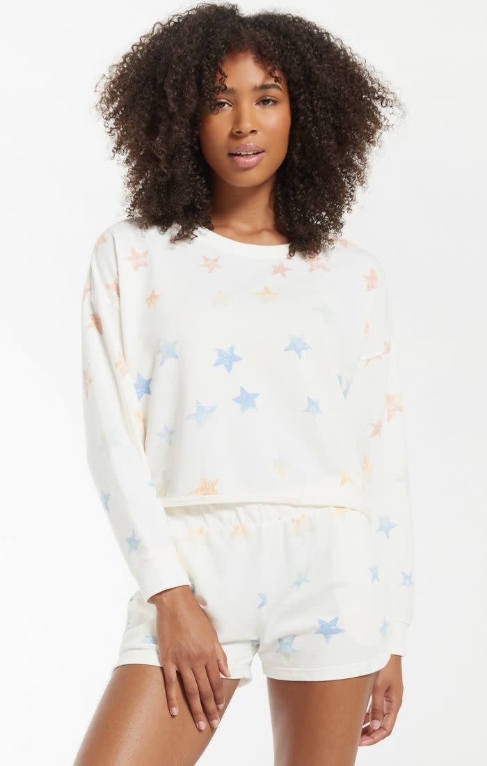 Z SUPPLY Lia Rainbow Star Sweatshirt Z SUPPLY Lia Rainbow Star Sweatshirt
