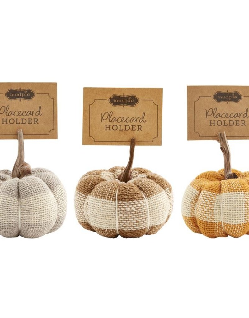 MUD PIE Check Pumpkin Placecard Holders
