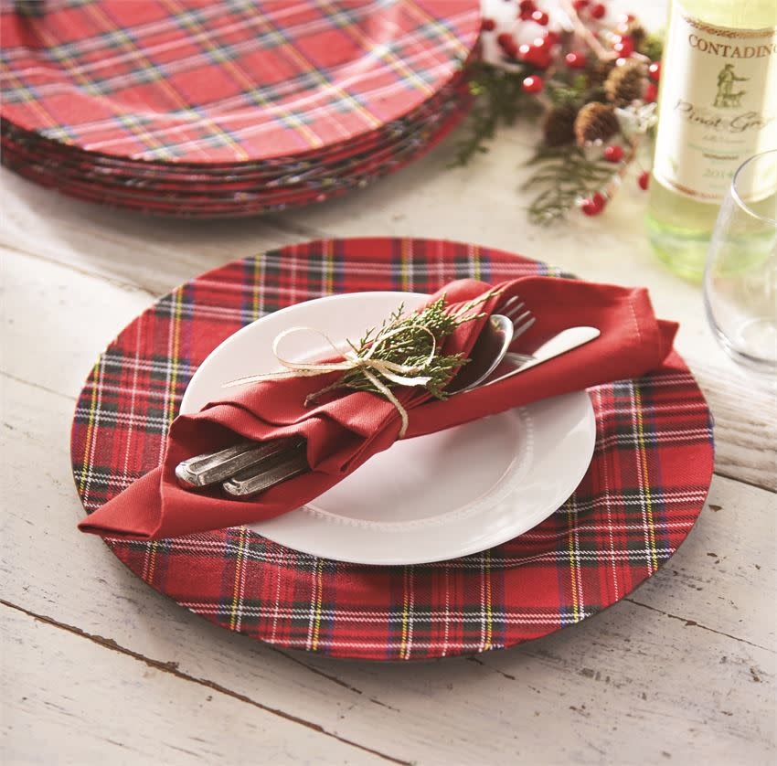 MUD PIE Tartan Christmas Charger Plate MUD PIE Tartan Christmas Charger Plate
