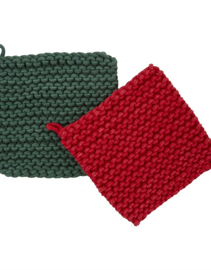 MUD PIE Christmas Crochet Pot Holder Set