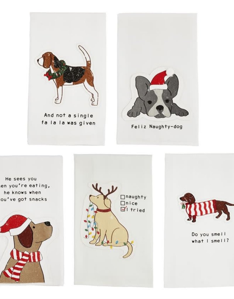MUD PIE Dog Appliqued Towels