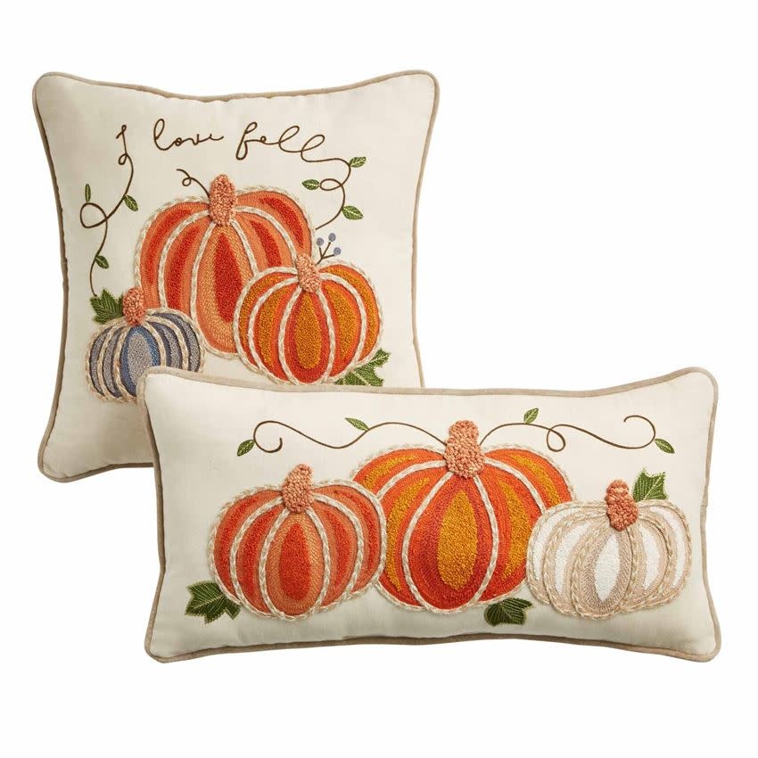 MUD PIE Embroidered Pumpkin Pillows MUD PIE Embroidered Pumpkin Pillows