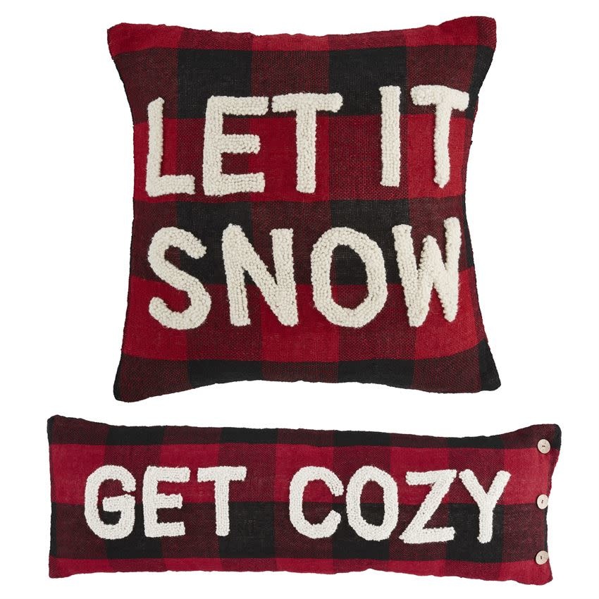 MUD PIE Cozy Snow Check Pillows