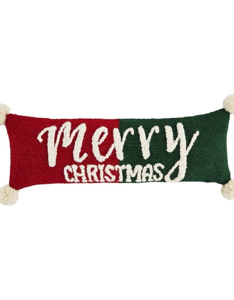 MUD PIE Merry Christmas Hooked Pillow