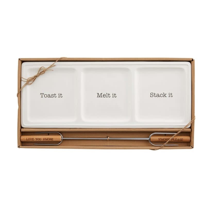 MUD PIE S'more Tray & Skewer Set MUD PIE S'more Tray & Skewer Set