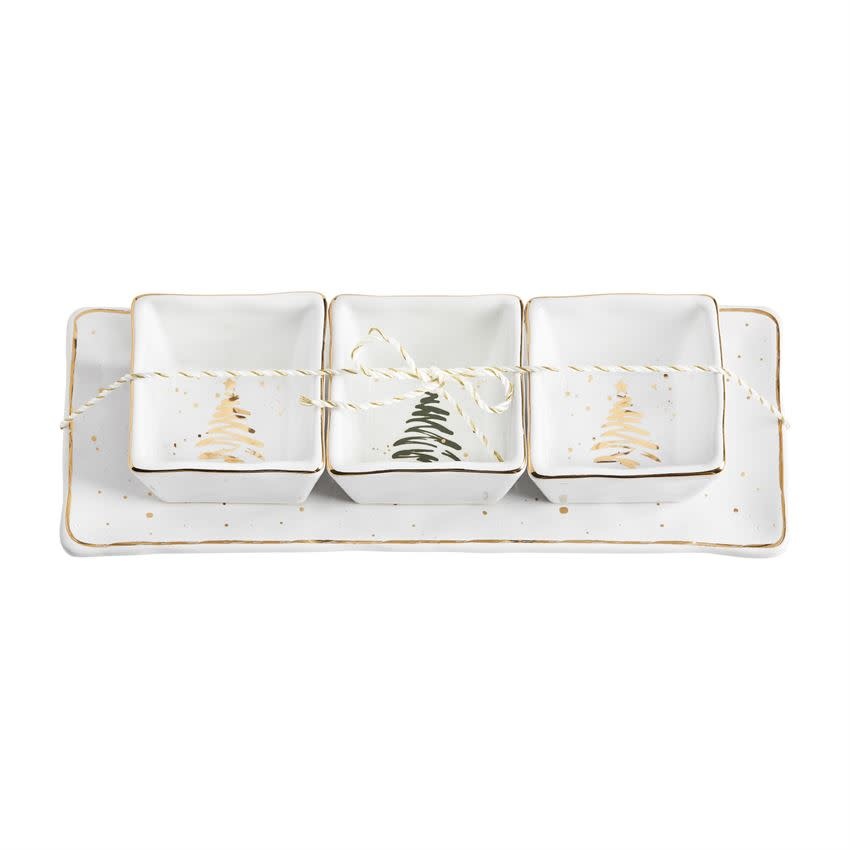 MUD PIE Gold Triple Dip Tray Set MUD PIE Gold Triple Dip Tray Set