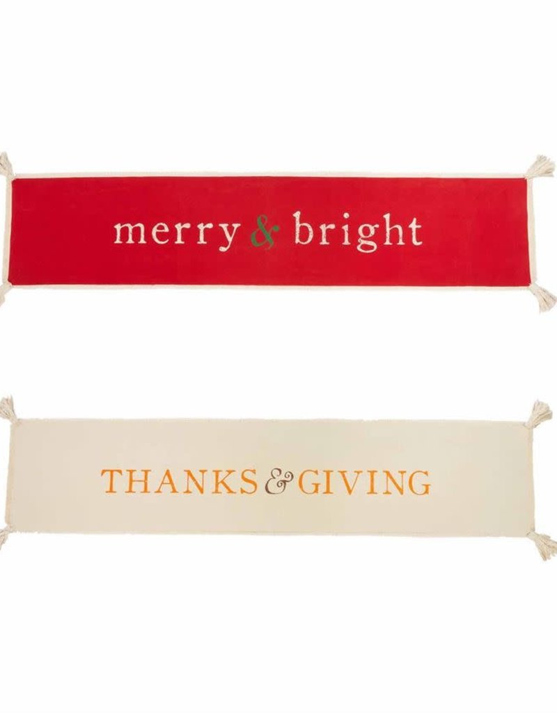 MUD PIE Reversible Holiday Table Runner