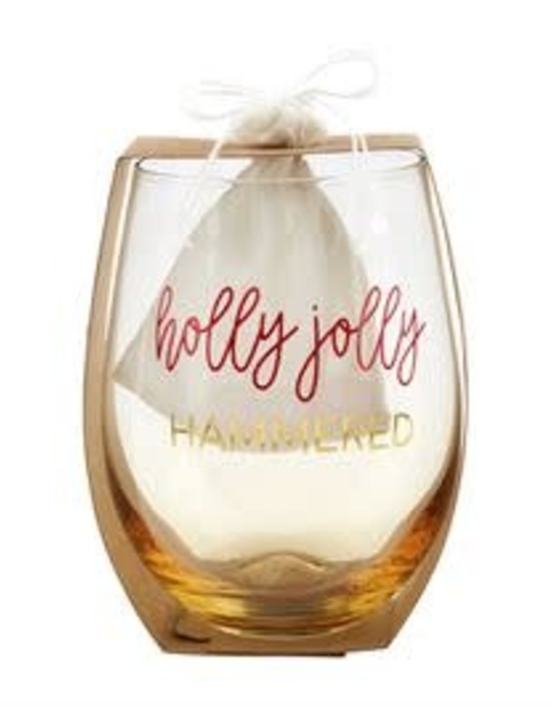 MUD PIE Christmas Wine Glass & Chilling Stones