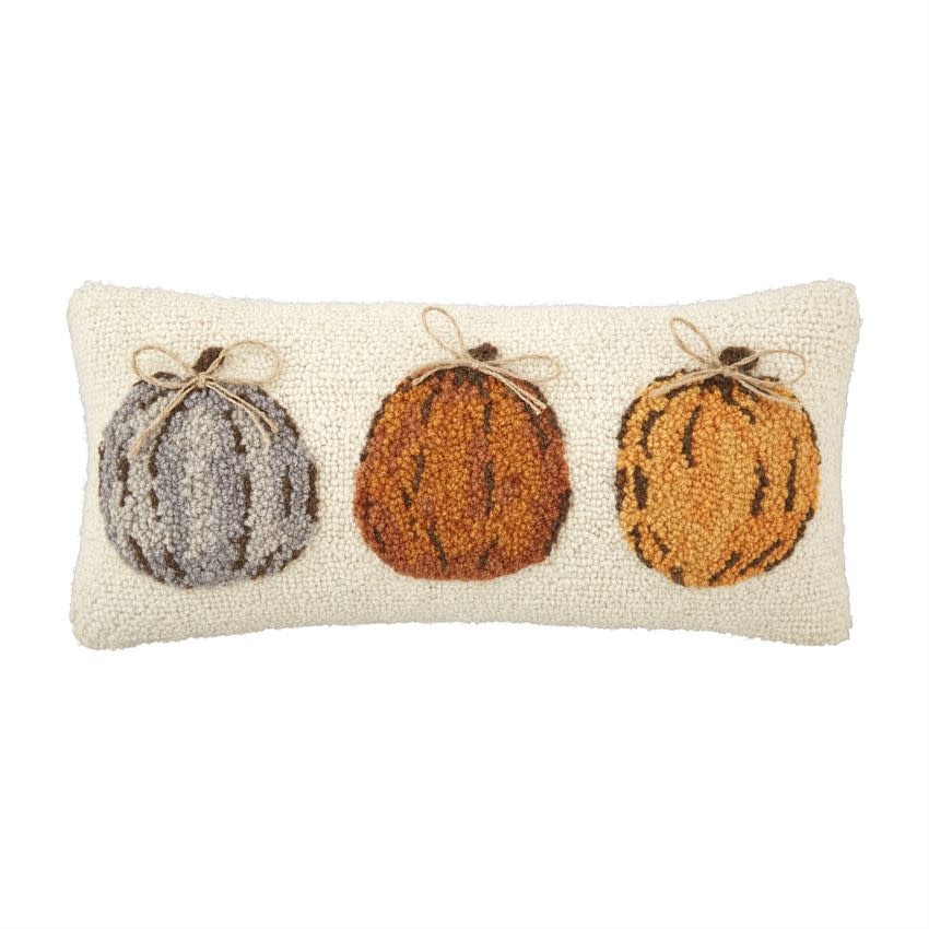 MUD PIE Pumpkin Trio Hooked Pillow MUD PIE Pumpkin Trio Hooked Pillow