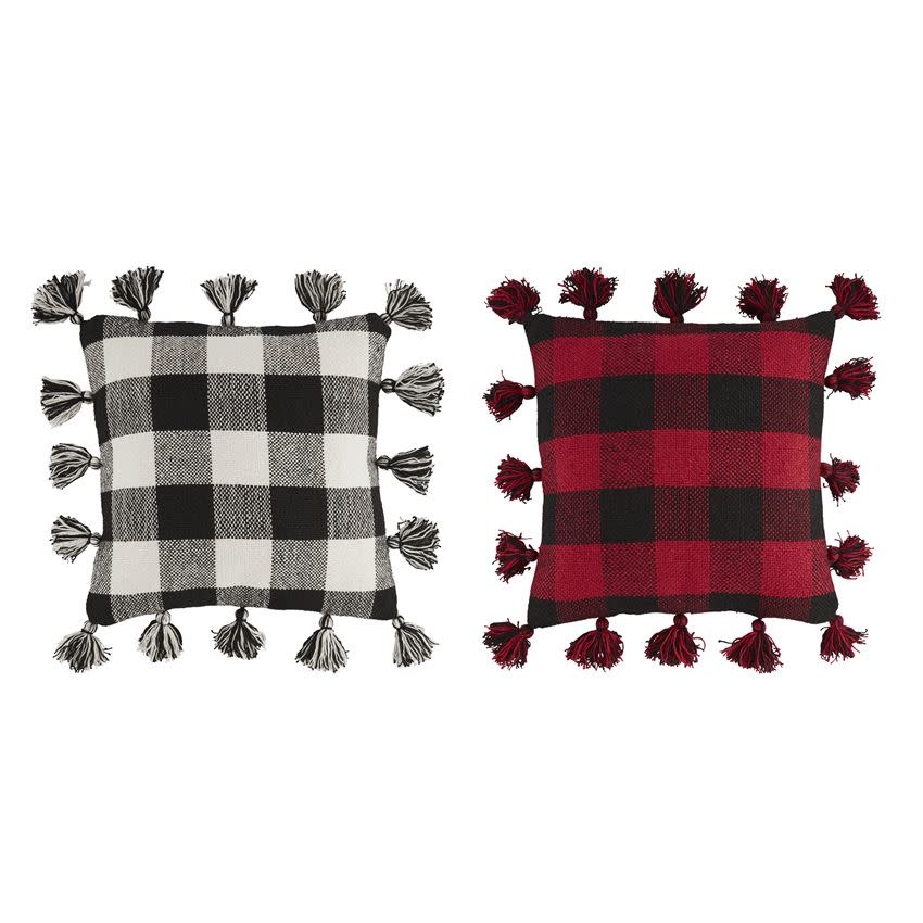 MUD PIE Large Buffalo Check Pillows