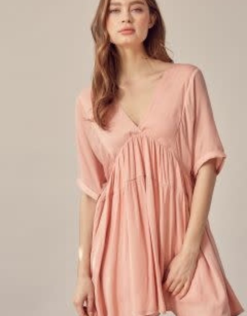 V NECK MINI DRESS