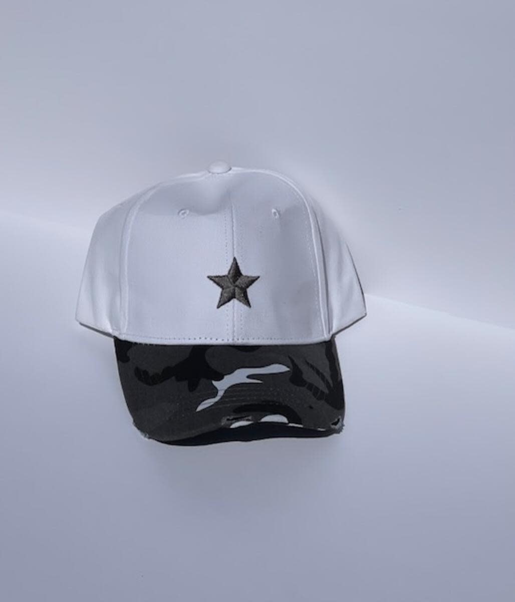 HAUTE SHORE HAUTE HAT-BOARDWALK WHITE CHAR STAR/CAMO HAUTE SHORE HAUTE HAT-BOARDWALK WHITE CHAR STAR/CAMO