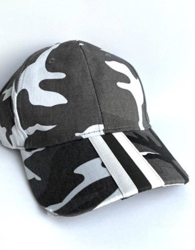 HAUTE SHORE HAUTE HAT-BOARDWALK GRAY CAMO white/blk stripe