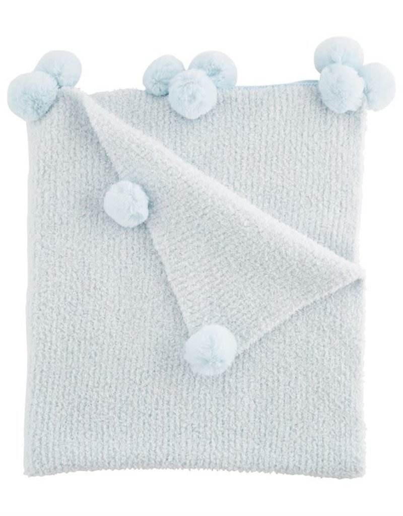 MUD PIE BLUE CHENILLE BLANKET