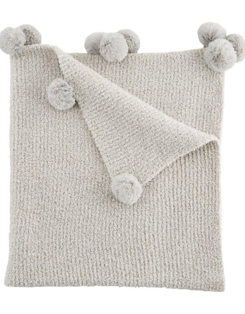 MUD PIE GRAY CHENILLE BLANKET