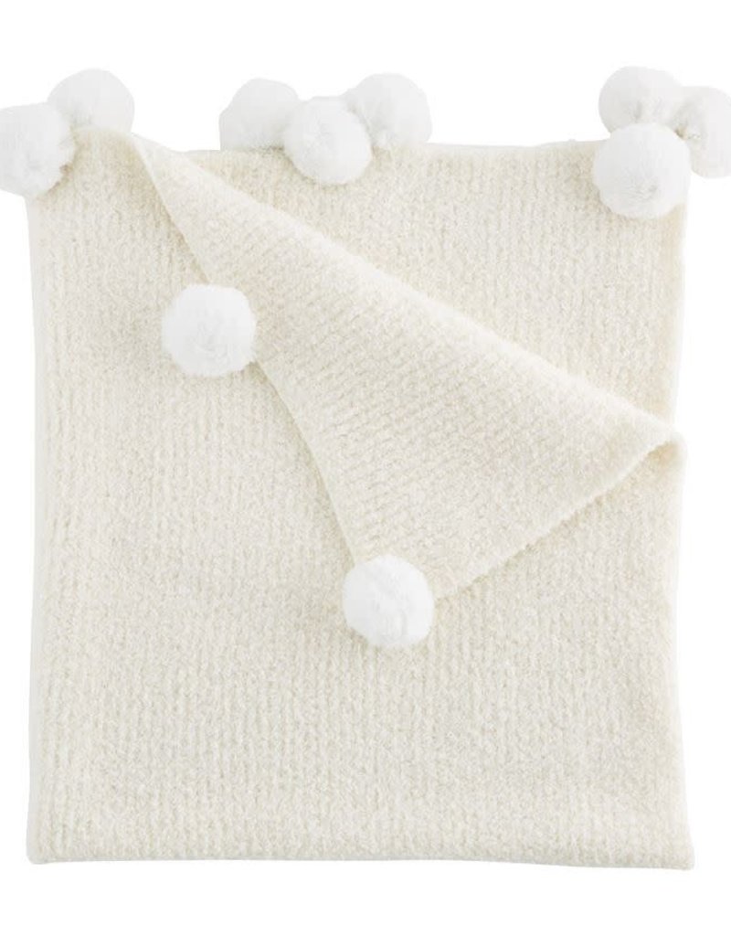 MUD PIE WHITE CHENILLE BLANKET