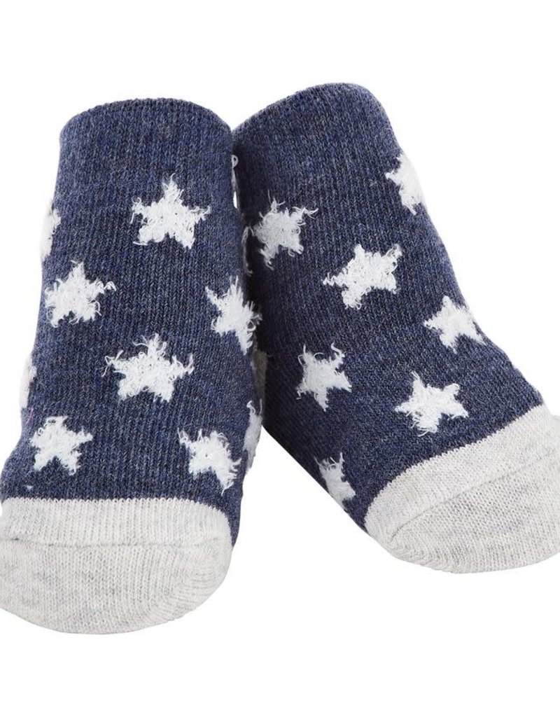 MUD PIE NAVY CHENILLE STAR SOCK 0-12 MOS