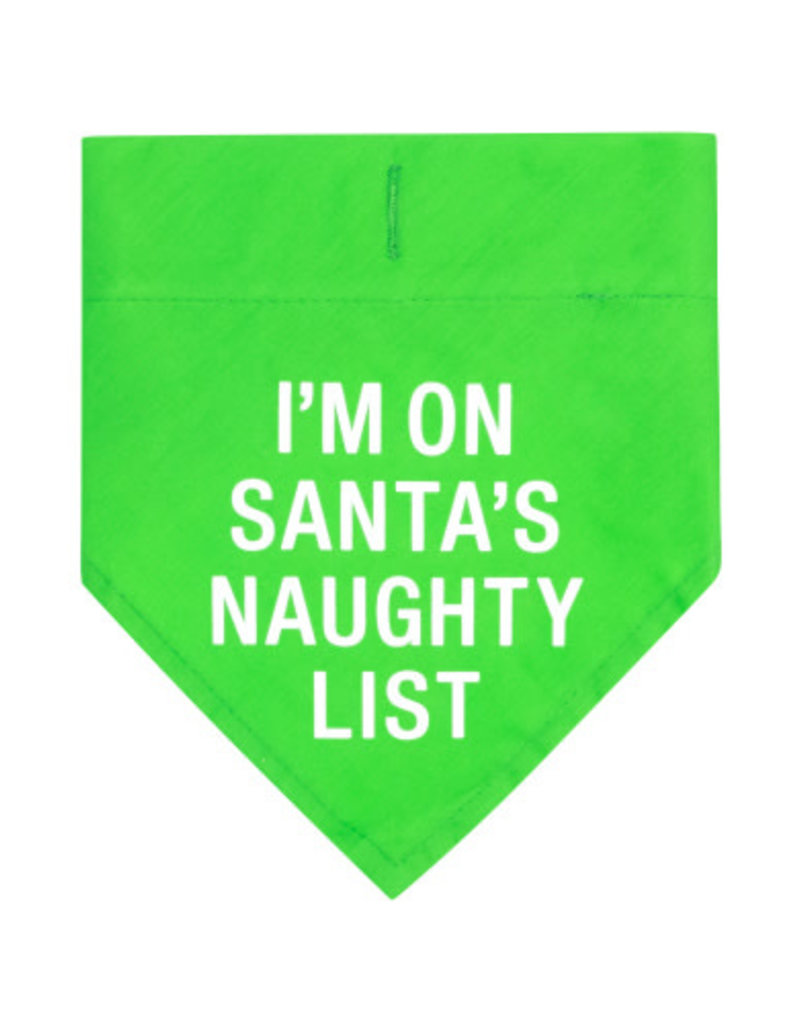 NAUGHTY LIST DOG COLLAR BANDANA L/XL