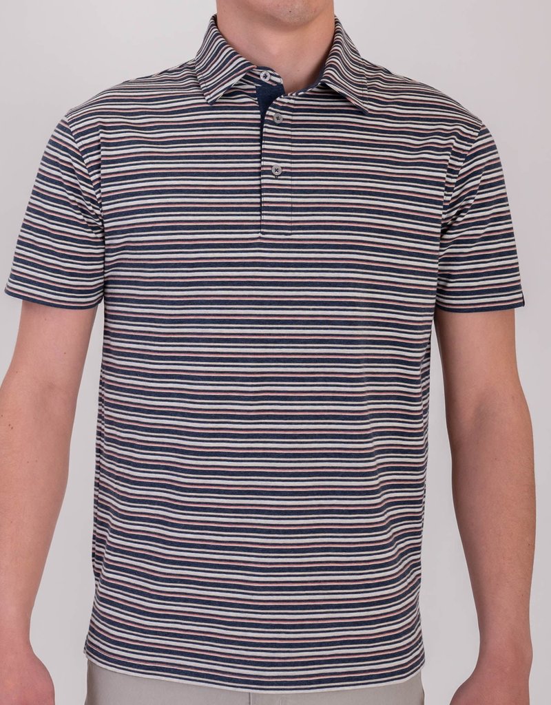 FISH HIPPIE CULBERT HEATHER MULTI STRIPE POLO