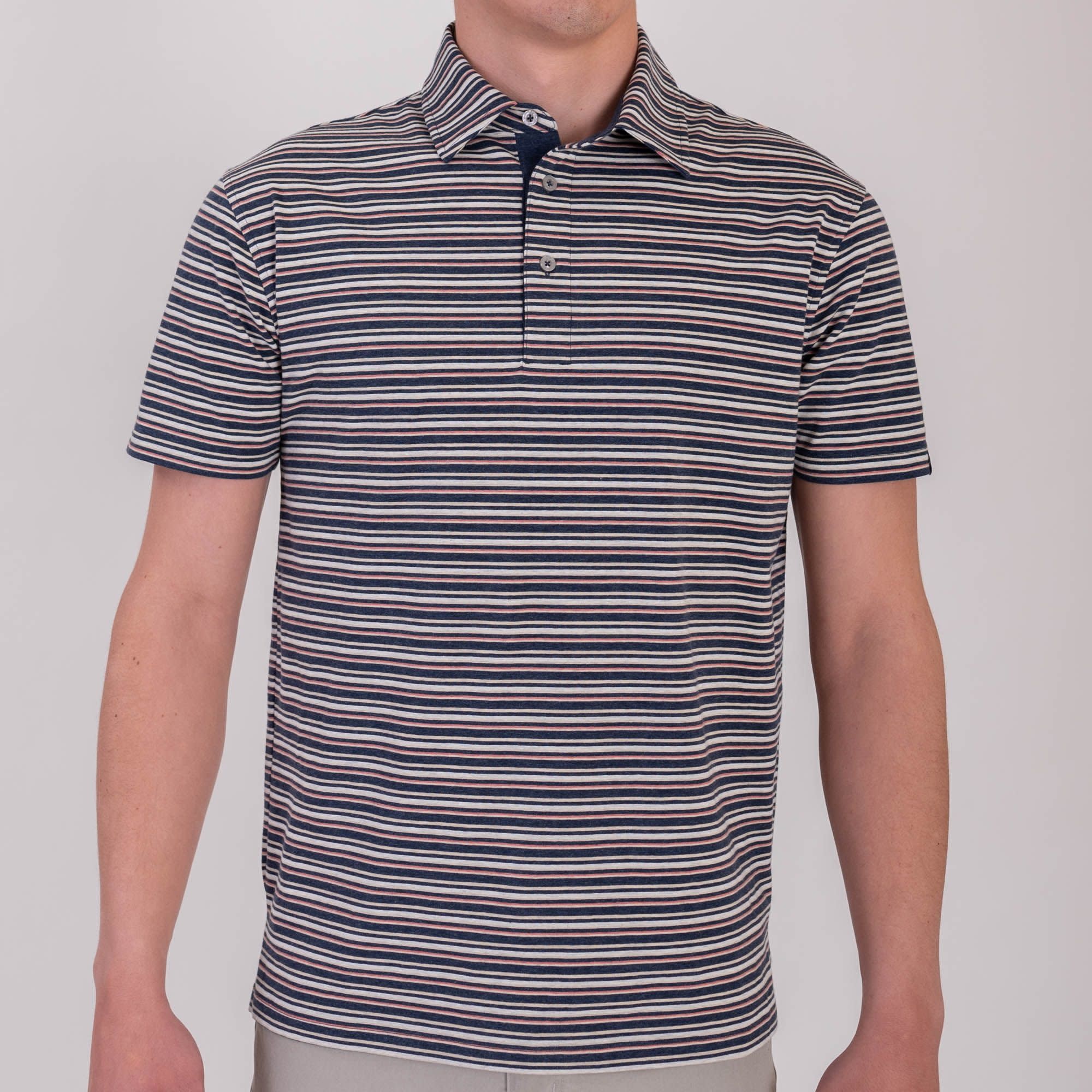 FISH HIPPIE CULBERT HEATHER MULTI STRIPE POLO FISH HIPPIE CULBERT HEATHER MULTI STRIPE POLO