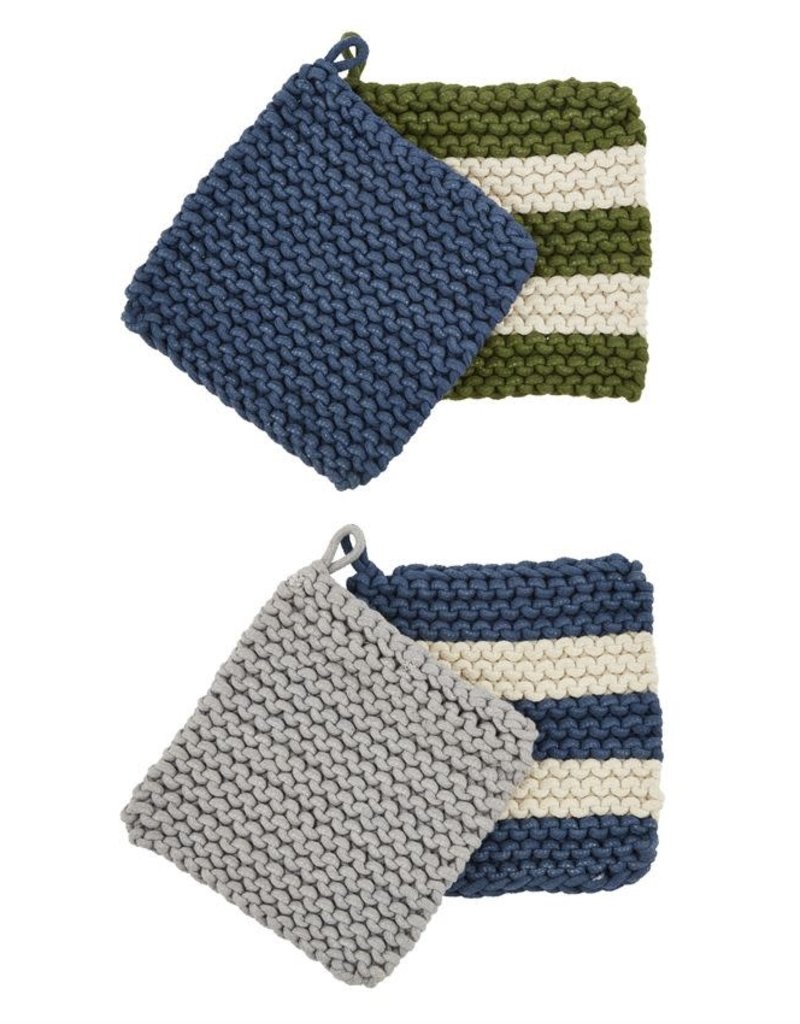 MUD PIE CROCHET POT HOLDER SET