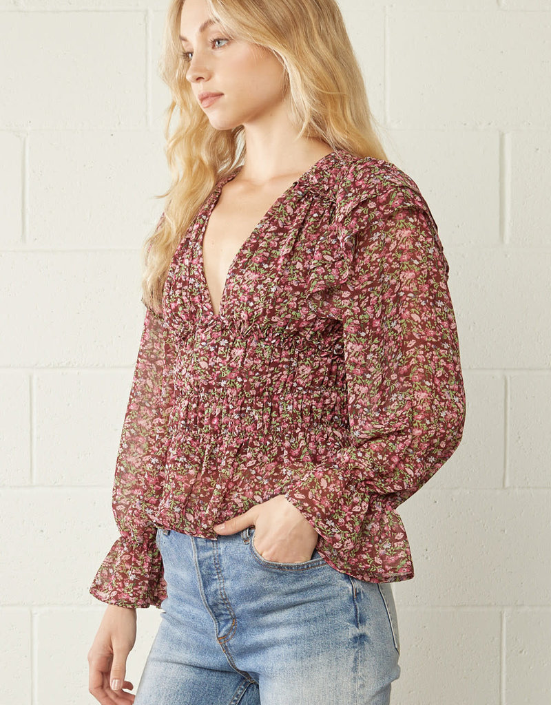ENTRO NANETTE FLORAL BLOUSE