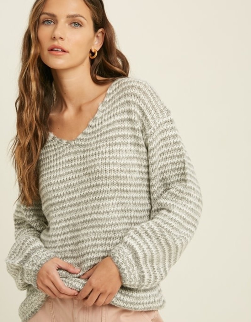 ALLIE CHEVRON COMBO KNIT SWEATER