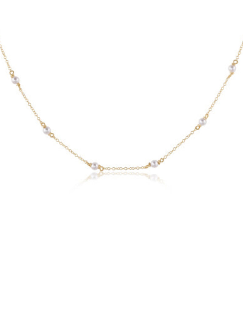 ENEWTON 15" CHOKER SIMPLICITY CHAIN GOLD-3MM PEARL