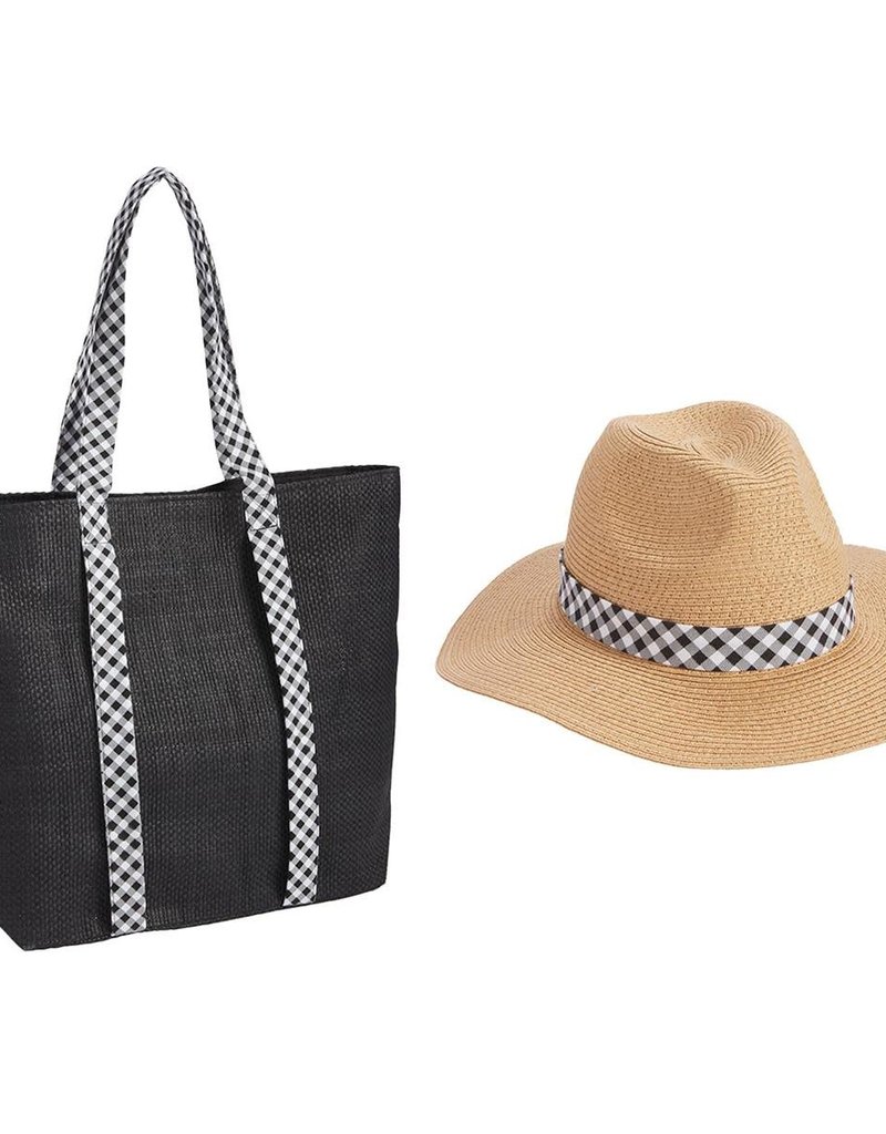 MUD PIE HAT AND TOTE SET