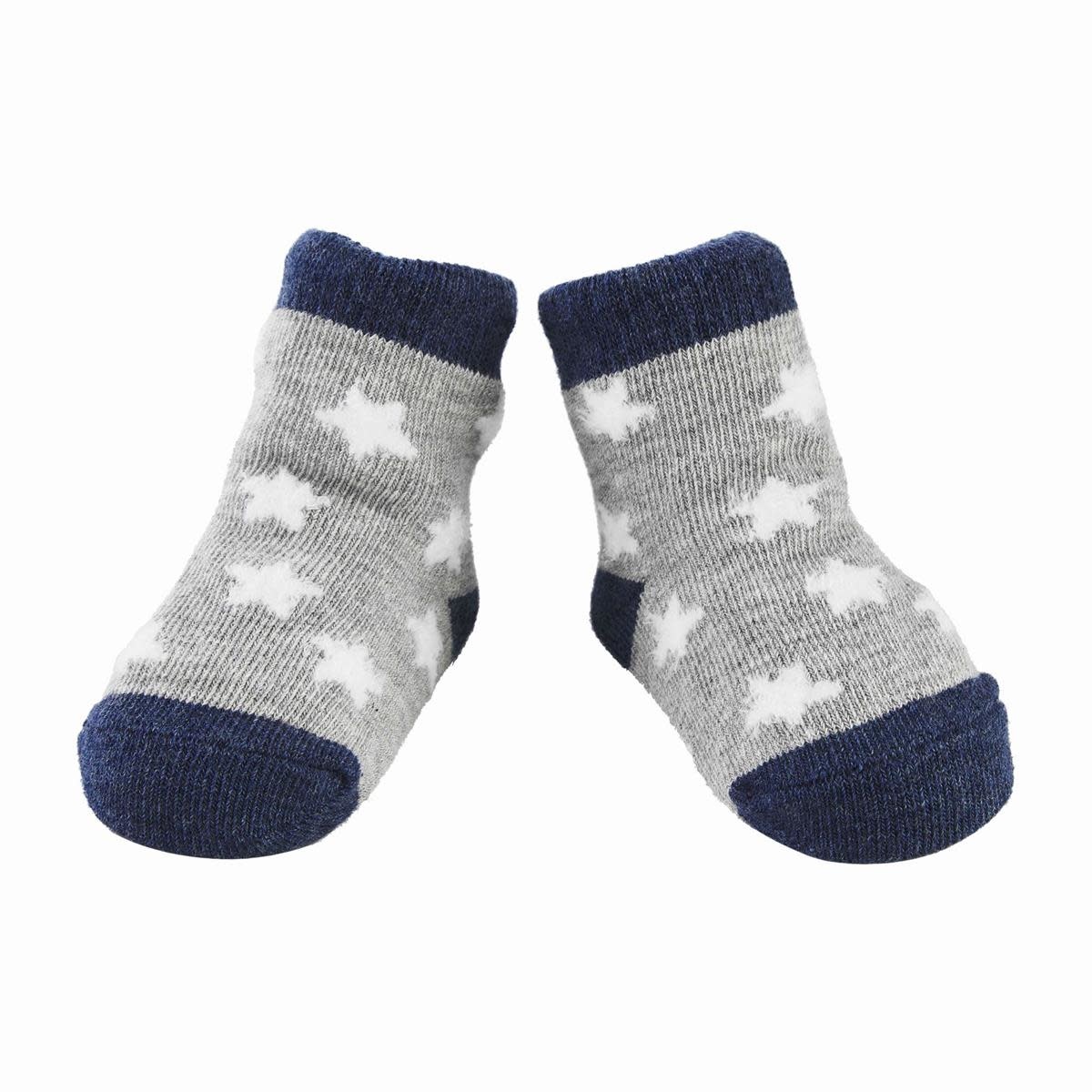 MUD PIE WHITE CHENILLE STAR SOCK